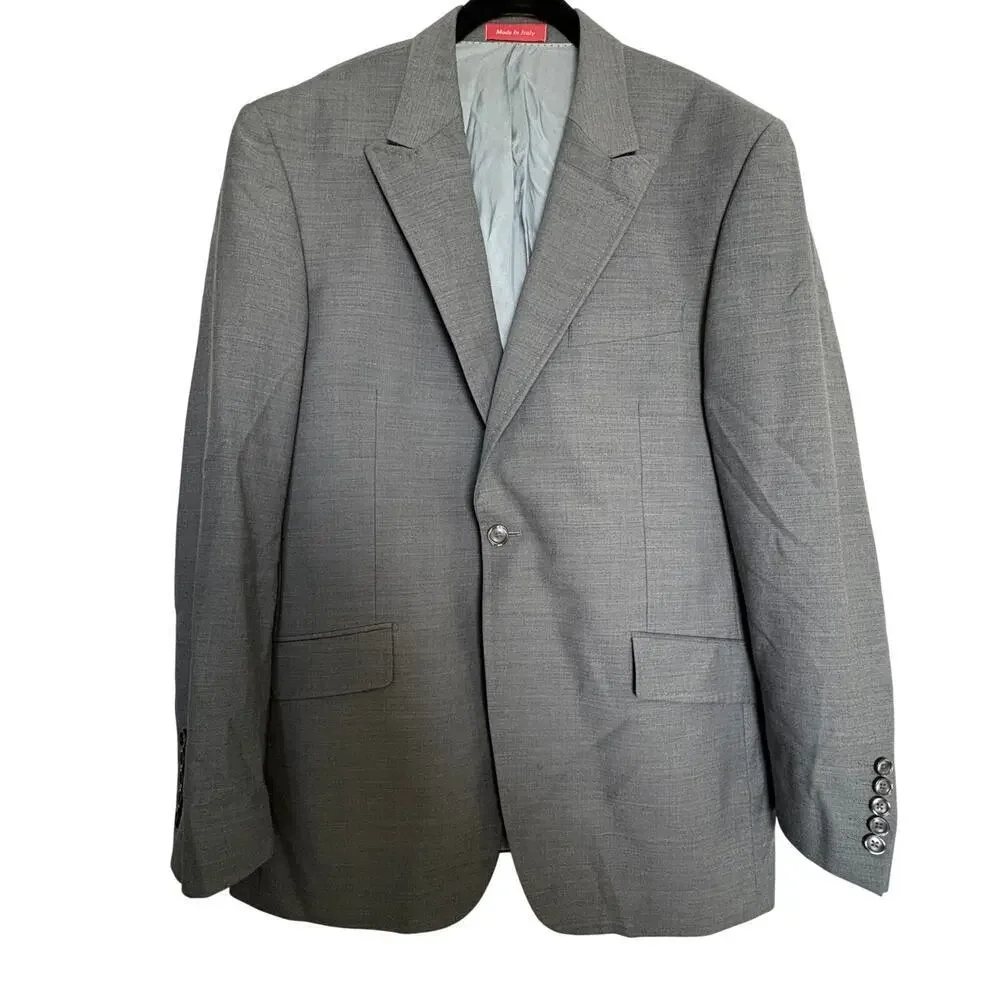 Tiglio Rosso Super 150 Wool Gray Blazer Sport Coat Italy42R OldMoney Minimalist